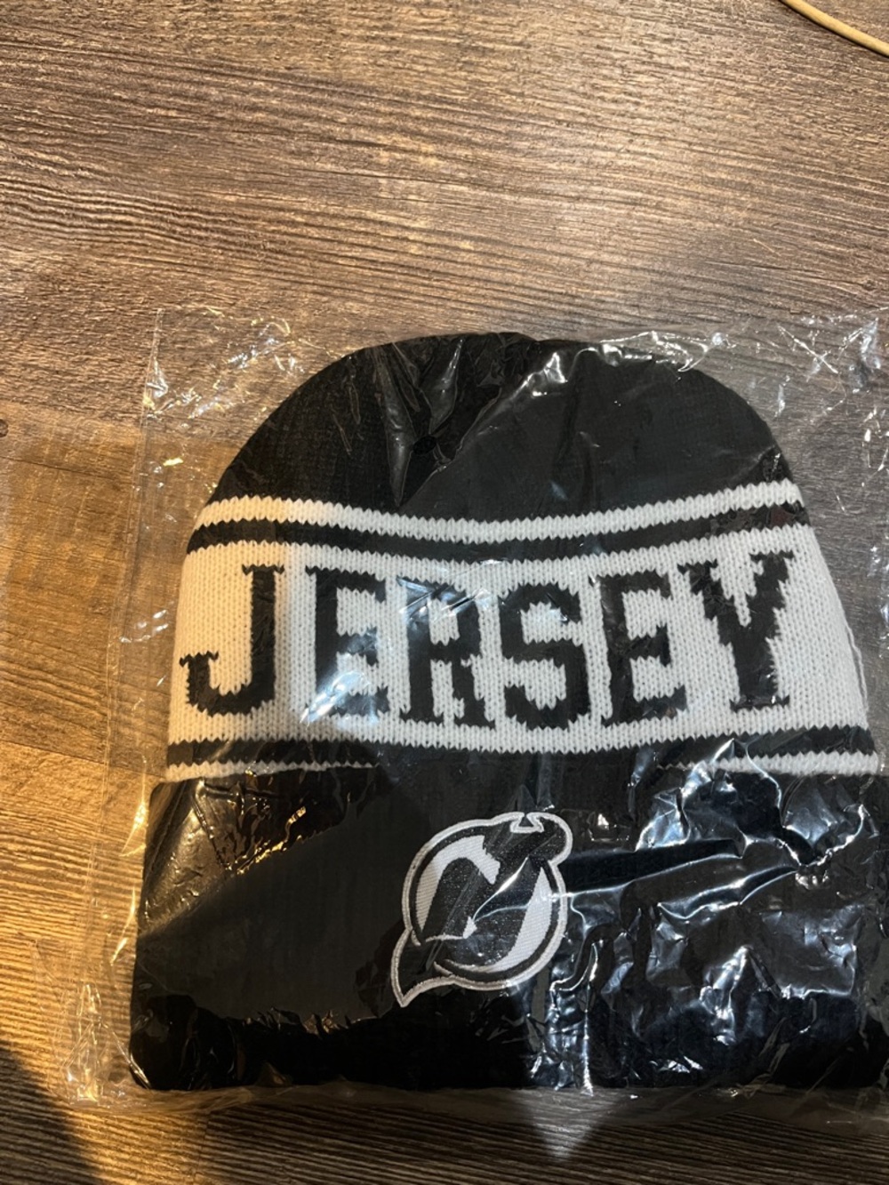 Jersey Devils, Prudential 150 years Black Knit Beanie - Team Logo